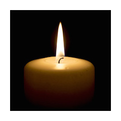 Obituary candle with border